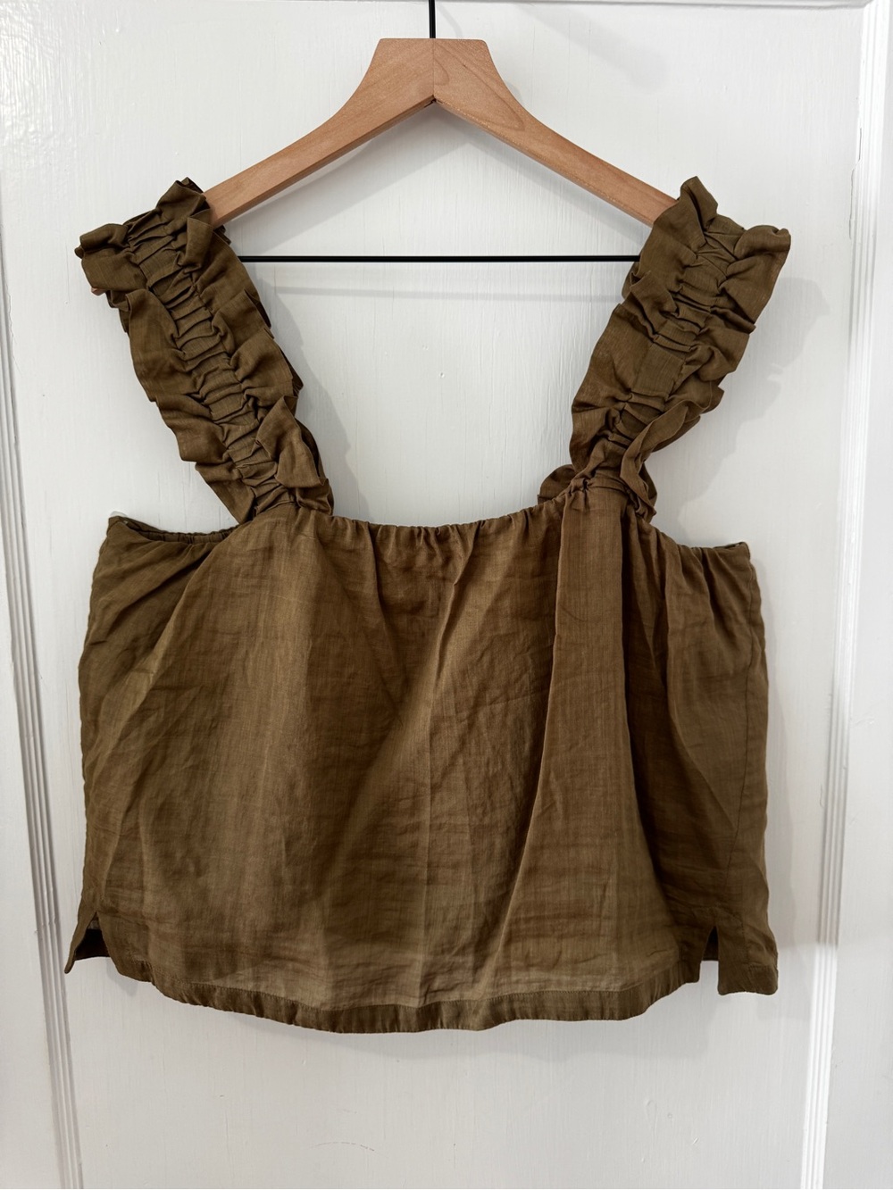 Frame Denim Olive Ruffled Strap Camisole